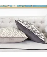 Homey Cozy Zoe Chevron Bow Square Decorative Throw Pillow