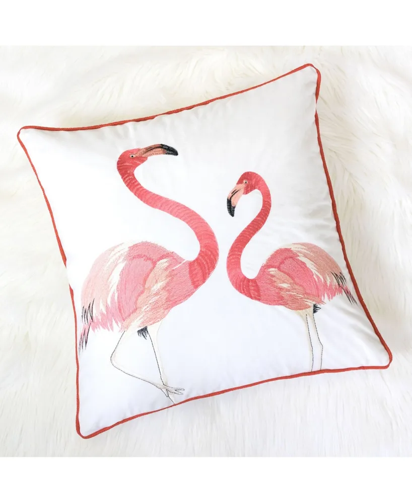 Homey Cozy Flamingos Square Decorative Throw Pillow