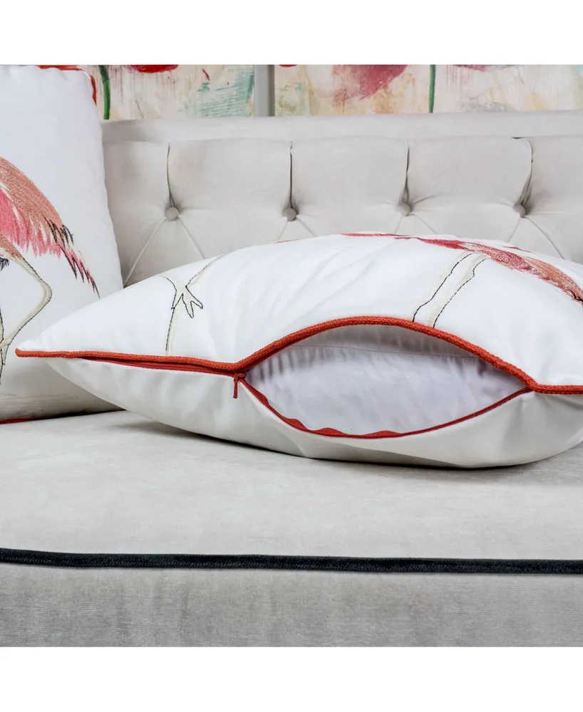 Homey Cozy Flamingo Square Decorative Throw Pillow
