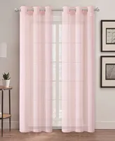 Au Natural 38" x 84" Canvas Mesh Semi-Sheer Curtain Set