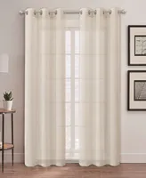 Au Natural 38" x 84" Canvas Mesh Semi-Sheer Curtain Set