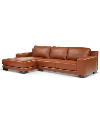 Closeout! Darrium 2-Pc. Leather Sofa with Chaise, Created for Macy's