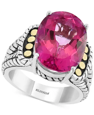 Effy Pink Topaz Statement Ring (13-3/4 ct. t.w.) in Sterling Silver & 18k Gold