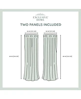 Exclusive Home Delano Heavyweight Textured Indoor/Outdoor Grommet Top Curtain Panel Pair