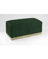 Nicole Miller Satine Woven Bench with Metal Base
