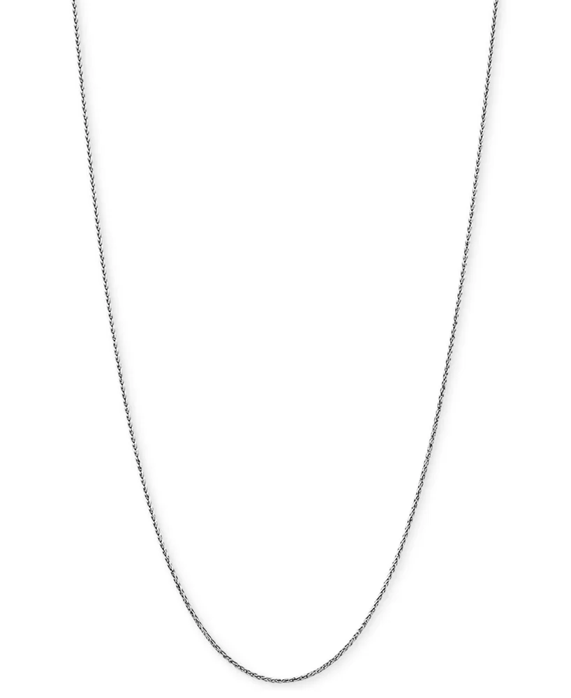 Italian Gold Wheat Link 20" Chain Necklace in 14k White Gold