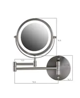 Ovente Wall Mount Led Lighted Makeup Mirror