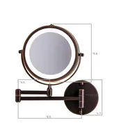 Ovente Wall Mount Led Lighted Makeup Mirror