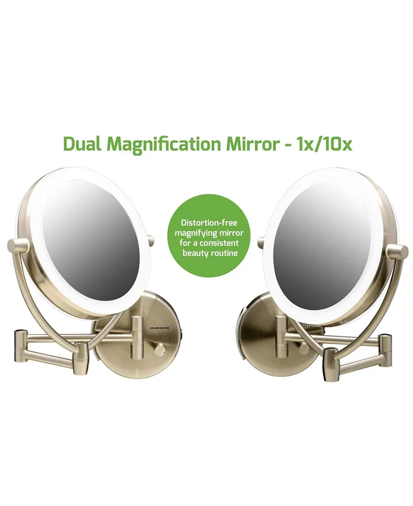 Ovente 7.5" Led Lighted Wall Mount Makeup Mirror