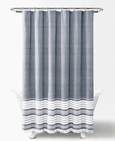 Lush Decor Nantucket Yarn Dyed Cotton Shower Curtain, 72" x