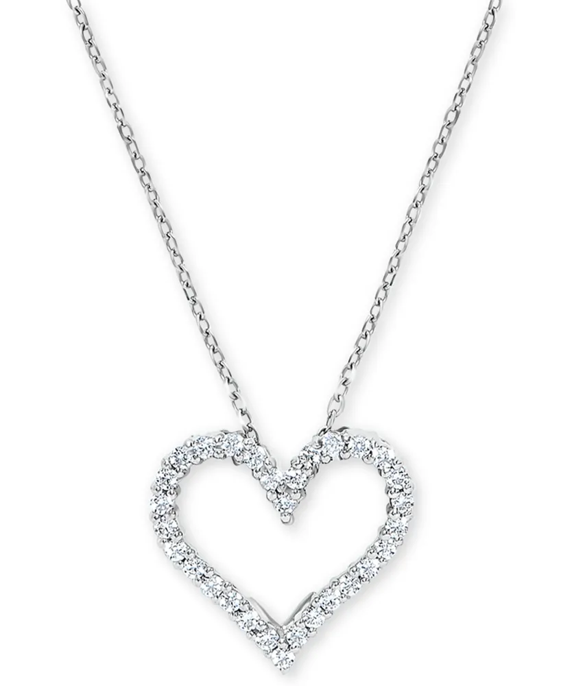 Diamond Heart Pendant Necklace (1/4 ct. t.w.) in 14k White Gold