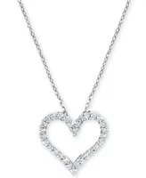 Diamond Heart Pendant Necklace (1/4 ct. t.w.) in 14k White Gold