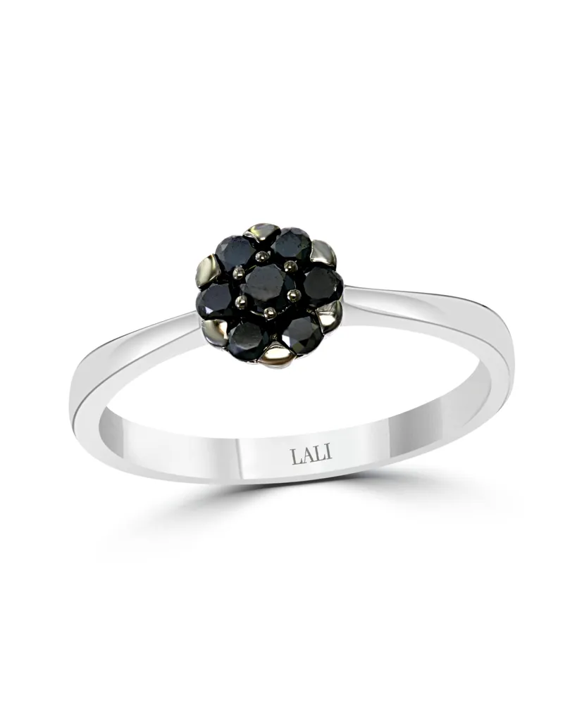 Lali Jewels Black Diamond (1/4 ct. t.w.) Ring in 14K White Gold