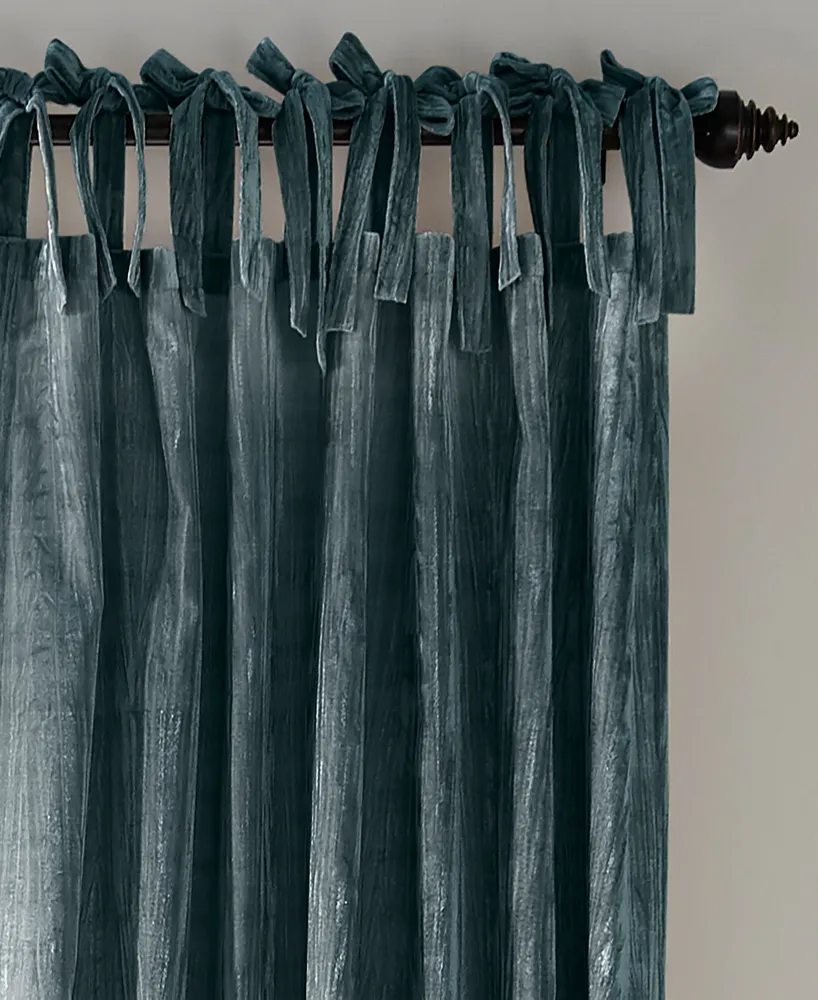 Korena 52" x 84" Tie-Top Crushed Velvet Curtain Panel
