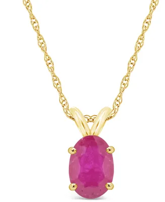 Ruby (1 ct. t.w.) Pendant Necklace in 14k Yellow Gold
