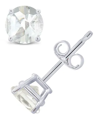 White Topaz (1-1/8 ct. t.w.) Stud Earrings 14K or Yellow Gold