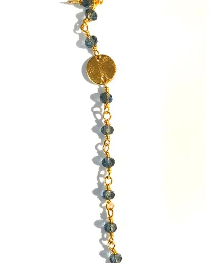 Roberta Sher Designs 14k Gold Filled Semiprecious Stones and Coin Accents Handwrapped Necklace