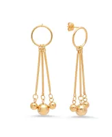 Steeltime Ladies 18K Micron Gold Plated Stainless Steel Circle Drop Earrings - Gold