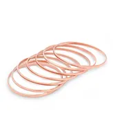 Steeltime Ladies 18K Rose Gold Plated Stainless Steel Bangle Set, 7 Piece