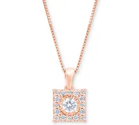 Diamond Square Halo 18" Pendant Necklace (1/3 ct. t.w.) 14k White, Yellow or Rose Gold