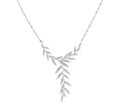 Effy Diamond Leaf 20" Statement Necklace (1-1/10 ct. t.w.) in 14k White Gold
