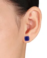 Lab-Grown Sapphire (6 ct. t.w.) Cushion Stud Earrings in Sterling Silver