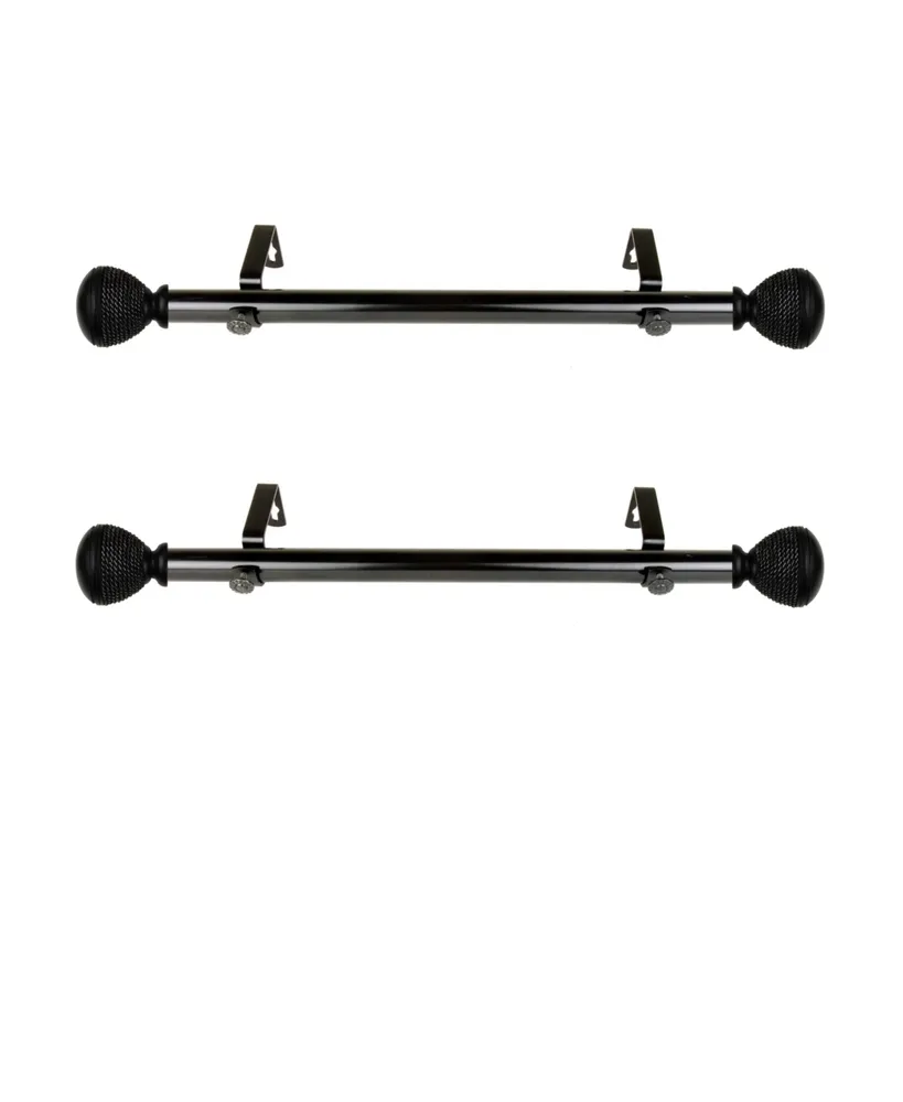 Braided 1" Side Curtain Rod 12-20" (Set of 2)