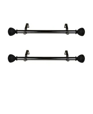 Braided 1" Side Curtain Rod 12-20" (Set of 2)