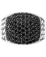 Effy Men's Black Spinel Cluster Ring in Sterling Silver