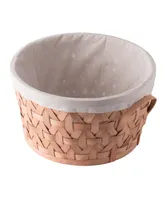 Vintiquewise Wooden Round Display Basket Bins