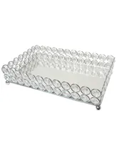 Elegant Designs Elipse Crystal Decorative Mirrored Jewelry or Makeup Vanity Organizer Tray