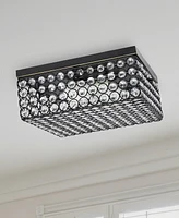 Elegant Designs Elipse Crystal 2 Light Square Ceiling Flush Mount