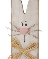 Glitzhome Wooden Easter Welcome Porch Sign with Bunny Ears