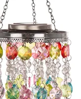 Glitzhome Solar Lighted Hanging Decor with Multicolored Acrylic Jewel Beads
