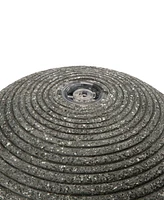 Glitzhome Rippling Floating Sphere Pedestal Outdoor Fountain with Pump and Led Light