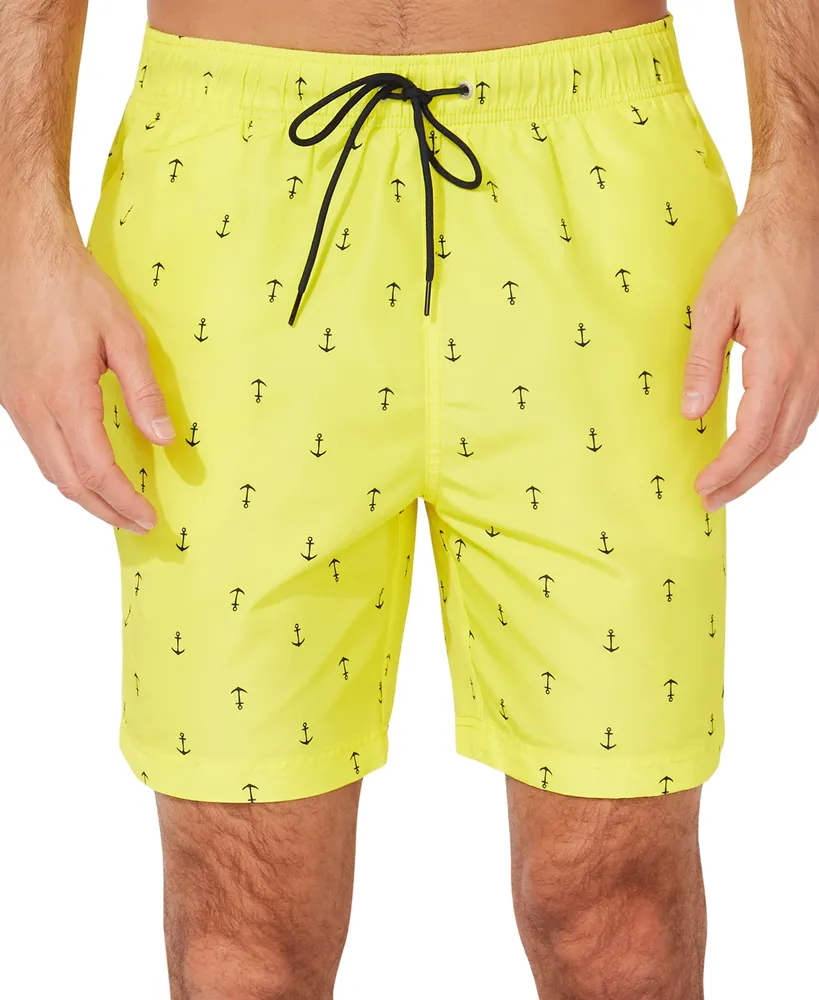 Nautica Men's Quick-Dry Anchor-Print 8" Swim Trunks