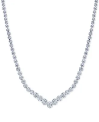 Diamond V Fancy Collar Necklace (3 ct. t.w.) in 14k White Gold