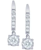 Diamond Drop Leverback Earrings (1 ct. t.w.) in 14k White Gold
