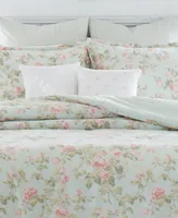 Laura Ashley Madelynn Cotton Reversible 7 Piece Comforter Set, Full/Queen