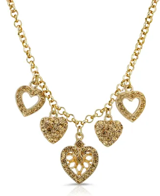 2028 Light Brown Heart Charm Necklace