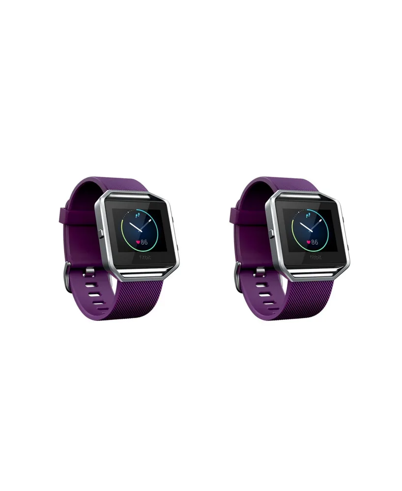 Posh Tech Unisex Fitbit Blaze Purple Silicone Watch Replacement Bands - Pack of 2