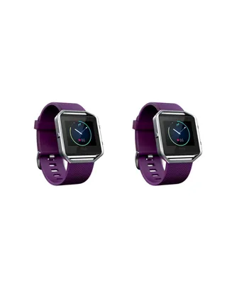 Posh Tech Unisex Fitbit Blaze Purple Silicone Watch Replacement Bands - Pack of 2