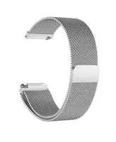Posh Tech Unisex Fitbit Versa Silver-Tone Stainless Steel Watch Replacement Band - Silver