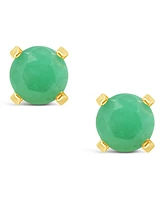 Emerald (1/2 ct. t.w.) Stud Earrings 14K Yellow Gold (Also Available Sapphire)