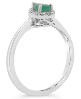 Emerald (3/8 ct. t.w.) and Diamond Accent Ring Sterling Silver