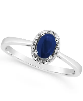 Sapphire (5/8 ct. t.w.) and Diamond Accent Ring Sterling Silver (Also Ruby