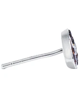Crystal Football Stud Earrings in Sterling Silver