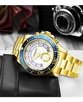 Stuhrling Men's Gold Tone Stainless Steel Bracelet Watch 42mm