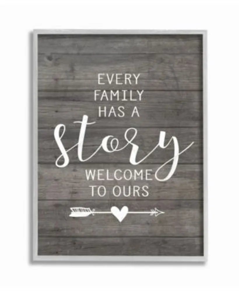 Stupell Industries Every Family Has A Story Gray Framed Texturized Art Collection