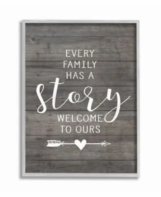 Stupell Industries Every Family Has A Story Gray Framed Texturized Art Collection